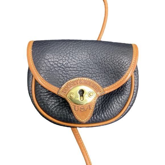 VTG Dooney&Bourke Purse/Small Crossbody Women’s 1Size Genuine Leather Navy&Brown - Picture 9 of 9